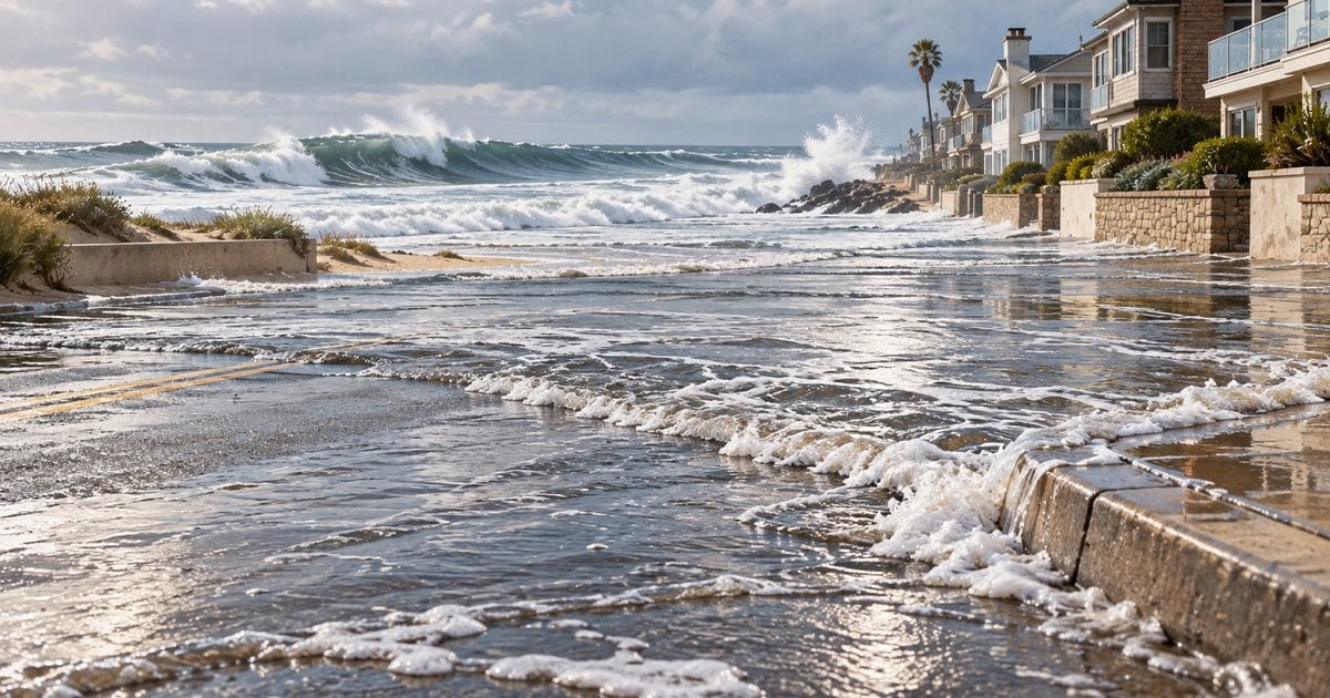 Ảnh minh họa cho bài: Sóng lớn làm hư hại nhà ven biển Long Beach, buộc cư dân sơ tán