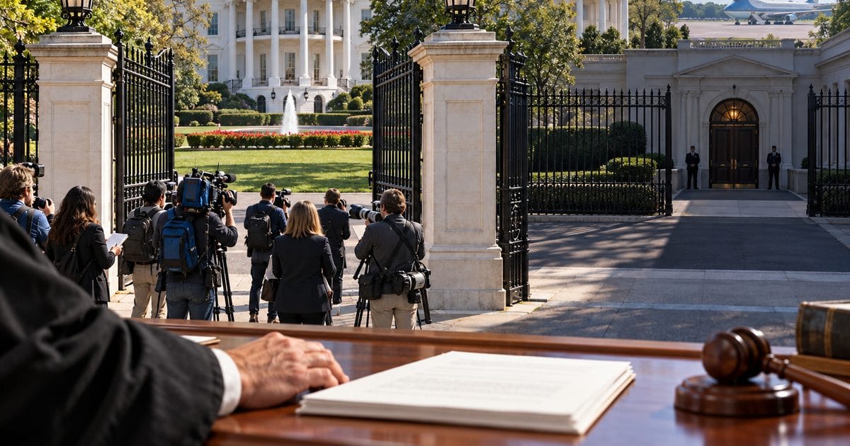 Ảnh minh họa cho bài: Thẩm phán chặn lệnh cấm CNN, MS NOW và Politico vào Tòa Bạch Ốc trong lúc kiện tụng