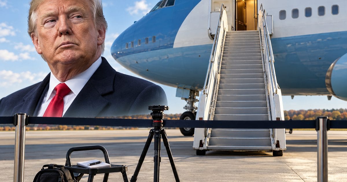 Ảnh minh họa cho bài: Nhà Trắng chặn Politico lên Không lực Một trong chuyến đi Nebraska của Tổng thống Trump