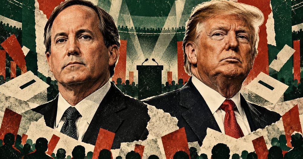 Ảnh minh họa cho bài: Ứng viên Thượng viện Ken Paxton nói đại hội của Tổng thống Trump làm giảm tỷ lệ ủng hộ