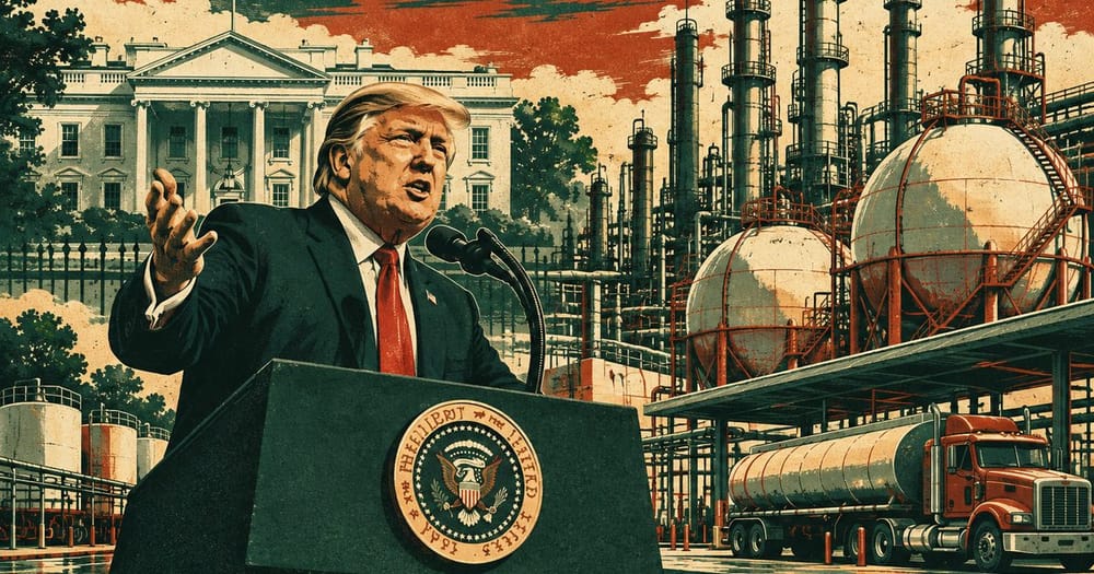 Ảnh minh họa cho bài: Tổng thống Trump cân nhắc cấm xuất khẩu dầu diesel, thúc ép châu Âu xả kho dự trữ
