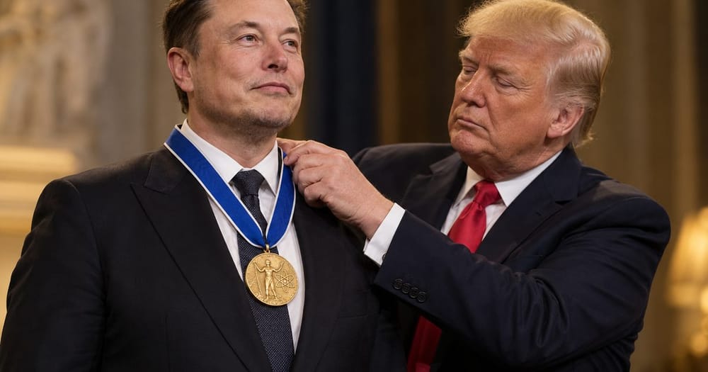 Ảnh minh họa cho bài: Tổng thống Trump trao Huân chương Khoa học quốc gia cho Elon Musk, gọi ông là “Thomas Edison thời hiện đại”