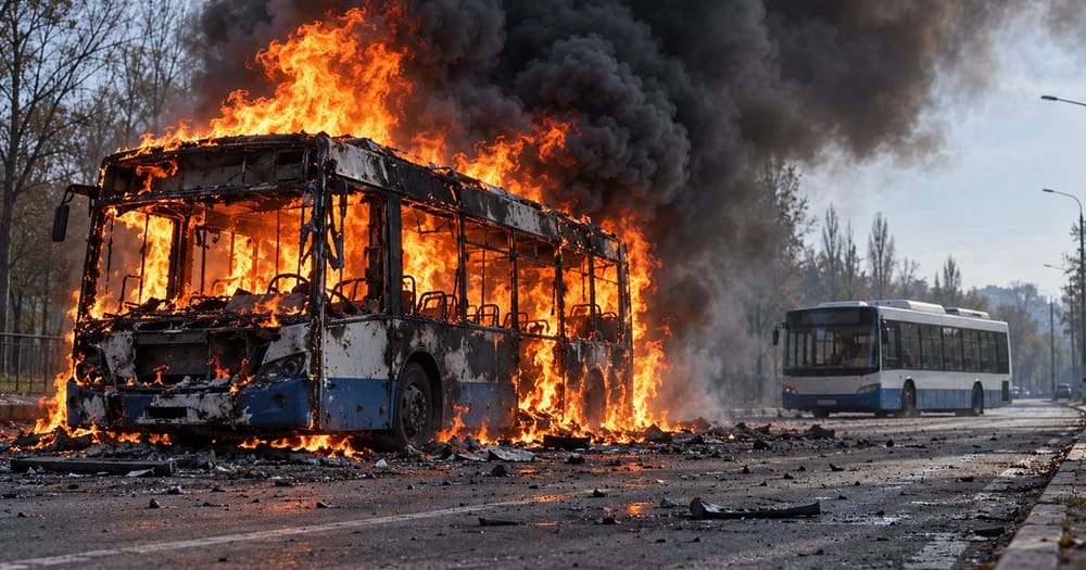 Ảnh minh họa cho bài: Bom Nga rơi xuống khu vực có hai xe buýt ở Kramatorsk, ít nhất 30 người chết